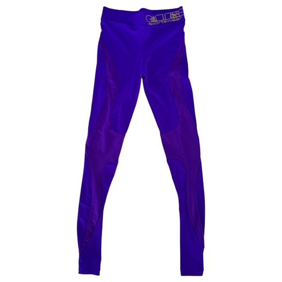 LEGGINGS GOLDDESS SPORTSWEAR, PURPLE MATT/SHINY -  NEW WITHOUT TAG - Picture 1 of 4
